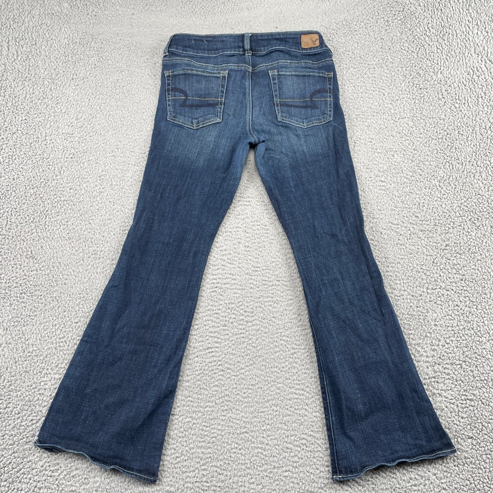 American Eagle Jeans Womens 8 Short Blue Artist Stretch Flare Mid Rise Denim - Picture 2 of 10